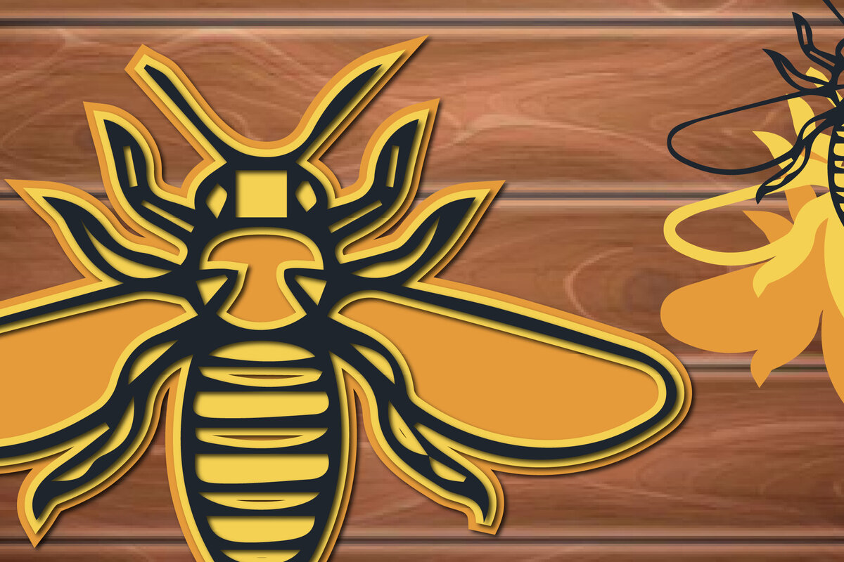 Intra απο ξύλο plywood 3mm-4mm πάχος 3D Multi Layer Bee Δίασταση 15x15 cm INTRAFABR-17294603