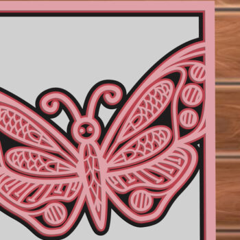 Intra απο ξύλο plywood 3mm-4mm πάχος 3D Multi Layer Butterfly Cut  Fame Δίασταση 8x8 cm INTRAFABR-15027546 - Image 1