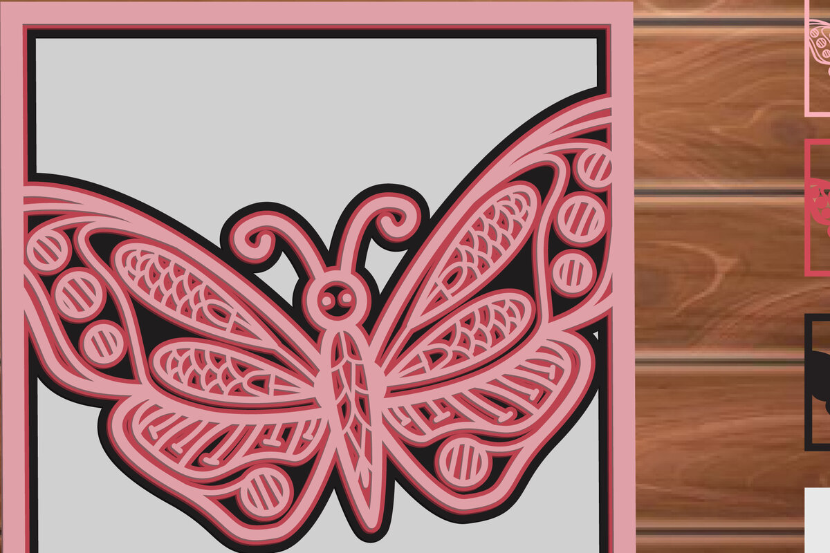 Intra απο ξύλο plywood 3mm-4mm πάχος 3D Multi Layer Butterfly Cut  Fame Δίασταση 8x8 cm INTRAFABR-15027546