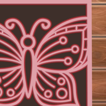 Intra απο ξύλο plywood 3mm-4mm πάχος τρισδιάστατη πεταλούδα πολλαπλών επιπέδων Δίασταση 8x8 cm INTRAFABR-15027904 - Image 1