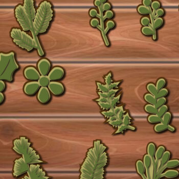 Intra απο ξύλο plywood 3mm-4mm πάχος Τρισδιάστατη δέσμη χριστουγεννιάτικων φύλλων πολλαπλών στρώσεων Δίασταση 15x15 cm INTRAFABR-17160483 - Image 1