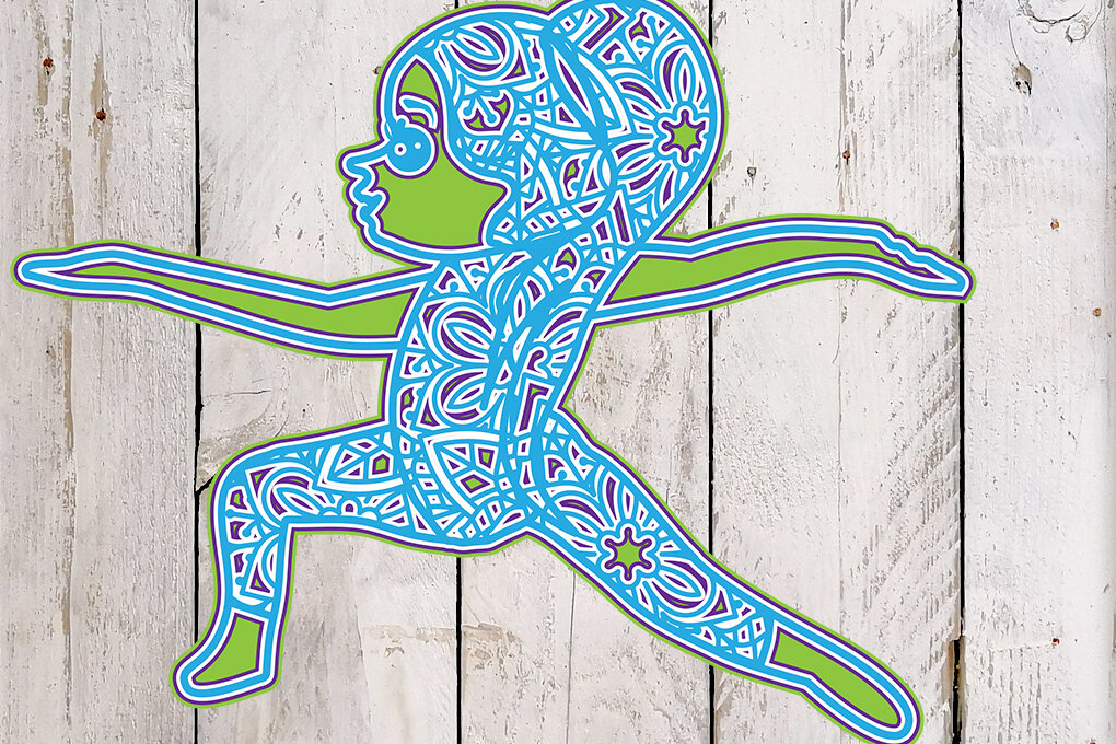 Intra απο ξύλο plywood 3mm-4mm πάχος 3D χαριτωμένο κορίτσι γιόγκα πολλαπλών επιπέδων 3 Δίασταση 30x30 cm INTRAFABR-4089504