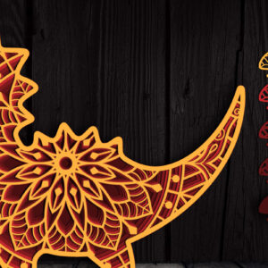 Intra απο ξύλο plywood 3mm-4mm πάχος 3D Πολυεπίπεδο Dinosaur Mandala Δίασταση 30x30 cm INTRAFABR-104260724