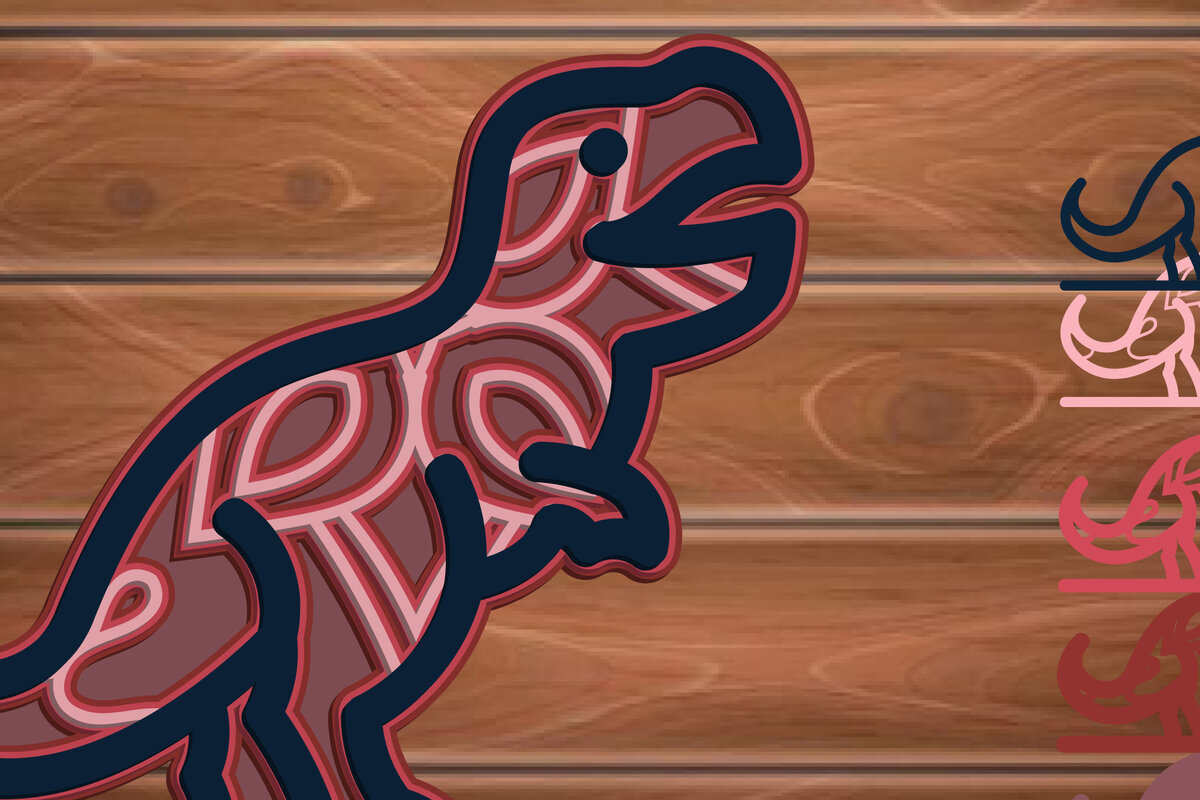 Intra απο ξύλο plywood 3mm-4mm πάχος 3D Multi Layer Dinosaur Δίασταση 8x8 cm INTRAFABR-15356258