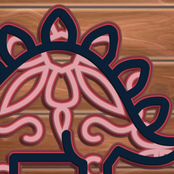 Intra απο ξύλο plywood 3mm-4mm πάχος 3D Multi Layer Dinosaur Δίασταση 8x8 cm INTRAFABR-15330872 - Image 1