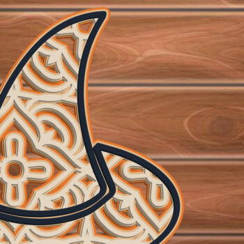 Intra απο ξύλο plywood 3mm-4mm πάχος Τρισδιάστατο αποκριάτικο καπέλο πολλαπλών επιπέδων Δίασταση 15x15 cm INTRAFABR-15096311 - Image 1