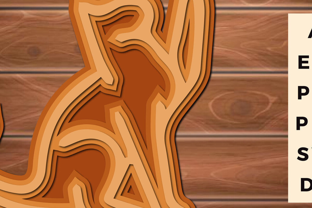 Intra απο ξύλο plywood 3mm-4mm πάχος 3D Multi Layer Paper Cut Cat Δίασταση 15x15 cm INTRAFABR-17663269