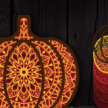 Intra απο ξύλο plywood 3mm-4mm πάχος 3D Multi-layer Pumpkin Mandala Δίασταση 30x30 cm INTRAFABR-104188802 - Image 1
