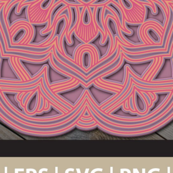 Intra απο ξύλο plywood 3mm-4mm πάχος 3D Multi Layered Mandala Δίασταση 30x30 cm INTRAFABR-25892842 - Image 1