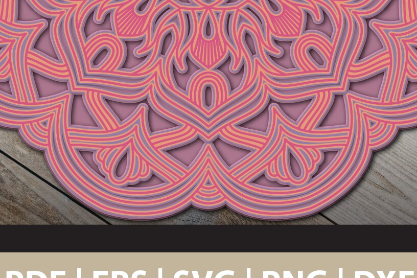 Intra απο ξύλο plywood 3mm-4mm πάχος 3D Multi Layered Mandala Δίασταση 30x30 cm INTRAFABR-25892842