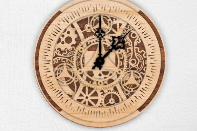 Intra απο ξύλο plywood 3mm-4mm πάχος 3D ρολόι πολλαπλών επιπέδων Δίασταση 15x15 cm INTRAFABR-25168352