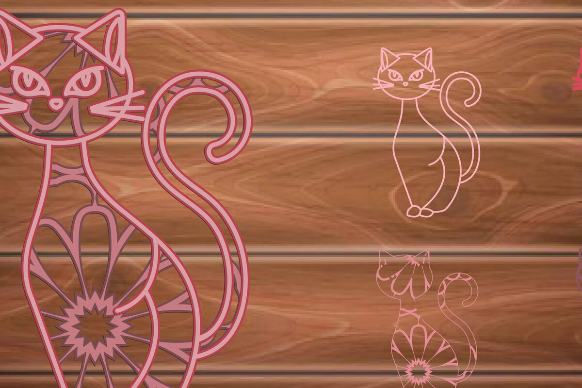 Intra απο ξύλο plywood 3mm-4mm πάχος 3D MultiLayer Halloween Cat Cut Δίασταση 15x15 cm INTRAFABR-14425871 - Image 1