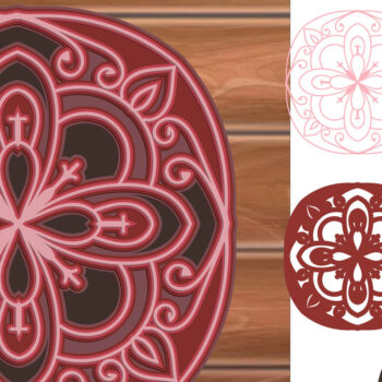Intra απο ξύλο plywood 3mm-4mm πάχος 3D MultiLayer Mandala Cut File Δίασταση 30x30 cm INTRAFABR-14837959 - Image 1