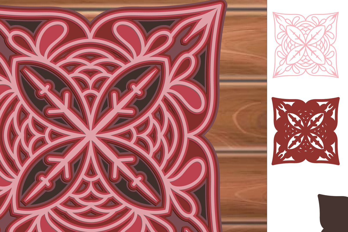 Intra απο ξύλο plywood 3mm-4mm πάχος 3D MultiLayer Mandala Cut File Δίασταση 30x30 cm INTRAFABR-14913210