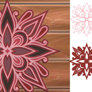 Intra απο ξύλο plywood 3mm-4mm πάχος 3D Multilayer Mandala Δίασταση 30x30 cm INTRAFABR-14831416 - Image 1