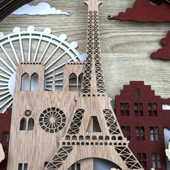 Intra απο ξύλο plywood 3mm-4mm πάχος κοπής με λέιζερ 3D πολλών επιπέδων Paris Δίασταση 15x15 cm INTRAFABR-14833152 - Image 6