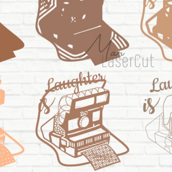 Intra απο ξύλο plywood 3mm-4mm πάχος τρισδιάστατης vintage κάμερας πολλαπλών επιπέδων Δίασταση 15x15 cm INTRAFABR-19045032 - Image 1