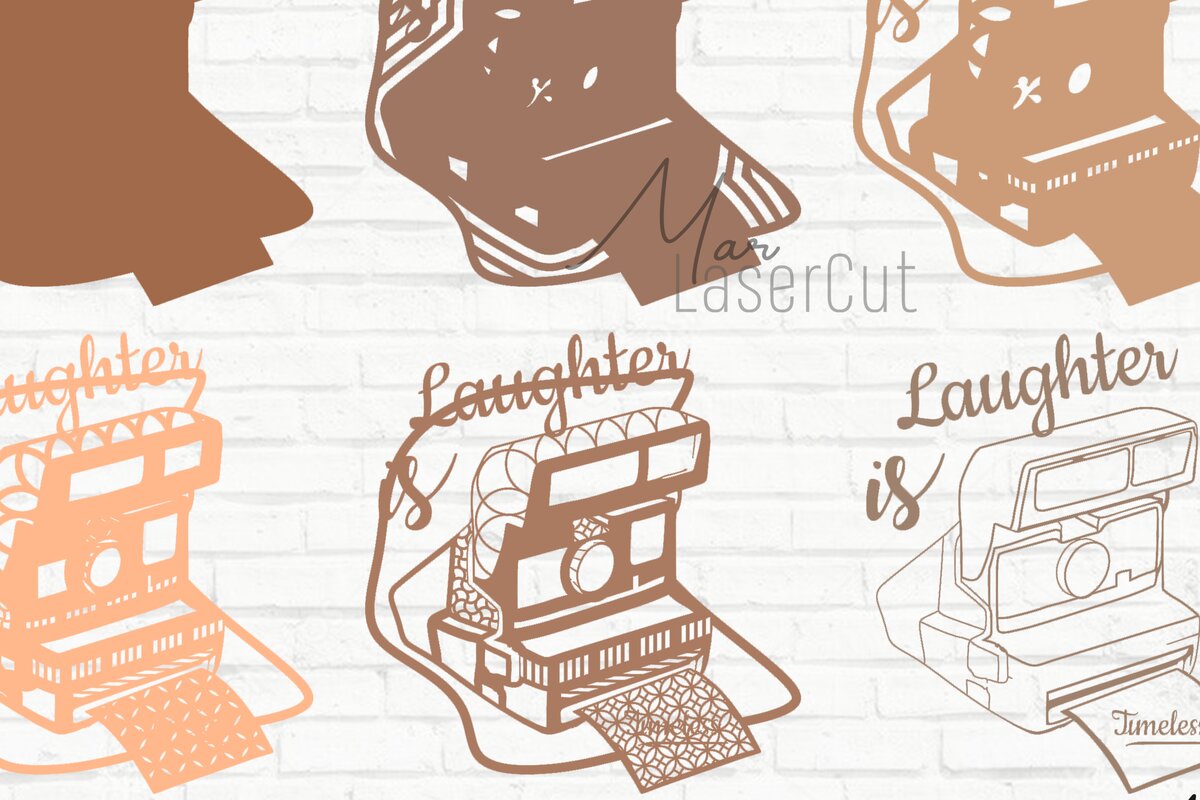 Intra απο ξύλο plywood 3mm-4mm πάχος τρισδιάστατης vintage κάμερας πολλαπλών επιπέδων Δίασταση 15x15 cm INTRAFABR-19045032