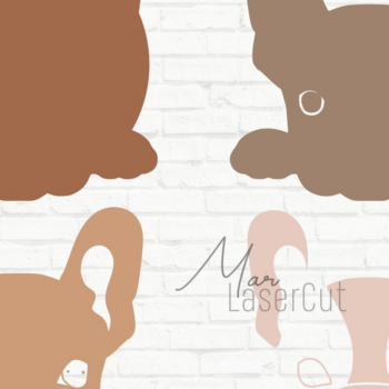 Intra απο ξύλο plywood 3mm-4mm πάχος Τρισδιάστατη πολυστρωματική γαλλικού μπουλντόγκ Δίασταση 15x15 cm INTRAFABR-19961530 - Image 1