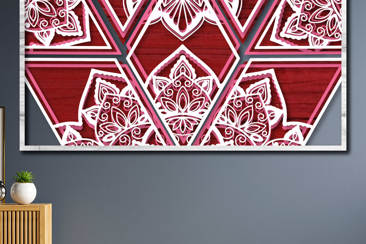 Intra απο ξύλο plywood 3mm-4mm πάχος 3D πολυεπίπεδος αφηρημένος τοίχος Mandala Δίασταση 30x30 cm INTRAFABR-25320380