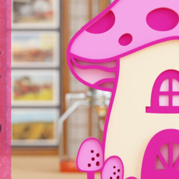 Intra απο ξύλο plywood 3mm-4mm πάχος 3D Mushroom House Cut  Δίασταση 1500x1500 cm INTRAFABR-96255009 - Image 1