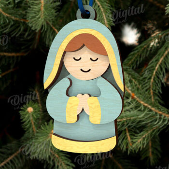 Intra απο ξύλο plywood 3mm-4mm πάχος Σχέδιο κοπής με λέιζερ τρισδιάστατο στολίδι της Γέννησης Δίασταση 8x8 cm INTRAFABR-110762886 - Image 1