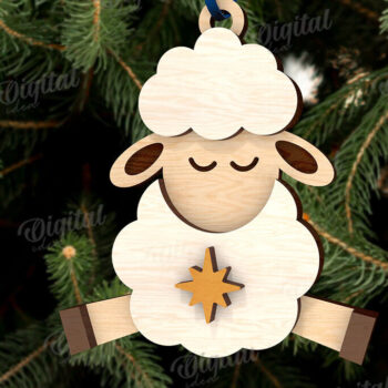 Intra απο ξύλο plywood 3mm-4mm πάχος Σχέδιο κοπής με λέιζερ τρισδιάστατο στολίδι της Γέννησης Δίασταση 8x8 cm INTRAFABR-110763368 - Image 1