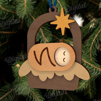 Intra απο ξύλο plywood 3mm-4mm πάχος Δέσμη κοπής με λέιζερ τρισδιάστατα στολίδια της Γέννησης Δίασταση 8x8 cm INTRAFABR-110764599 - Image 3