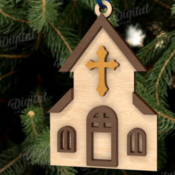 Intra απο ξύλο plywood 3mm-4mm πάχος Δέσμη κοπής με λέιζερ τρισδιάστατα στολίδια της Γέννησης Δίασταση 8x8 cm INTRAFABR-110764599 - Image 4