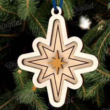 Intra απο ξύλο plywood 3mm-4mm πάχος Δέσμη κοπής με λέιζερ τρισδιάστατα στολίδια της Γέννησης Δίασταση 8x8 cm INTRAFABR-110764599 - Image 10