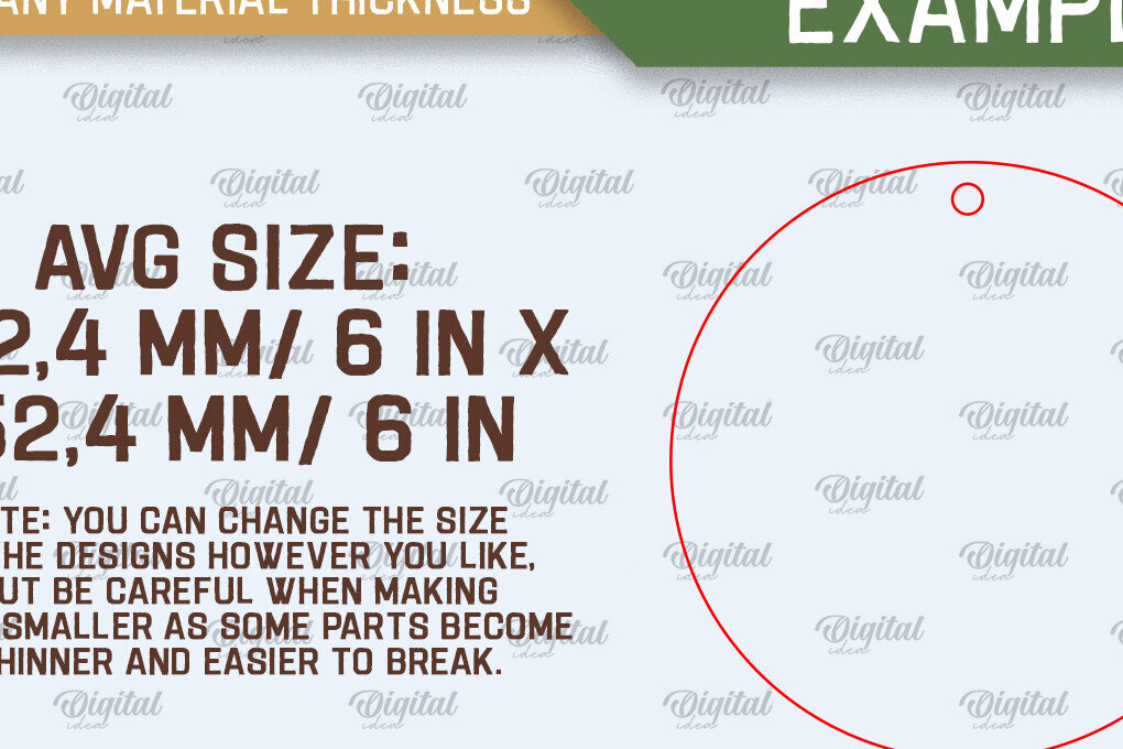 Intra απο ξύλο plywood 3mm-4mm πάχος Σχέδιο κοπής με λέιζερ τρισδιάστατο στρογγυλό σημάδι της Γέννησης Δίασταση 30x20 cm INTRAFABR-107030185 - Image 2