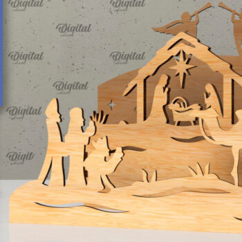 Intra απο ξύλο plywood 3mm-4mm πάχος Σχεδιασμός κοπής με λέιζερ 3D σκηνής της Γέννησης Δίασταση 30x20 cm INTRAFABR-107566620 - Image 1