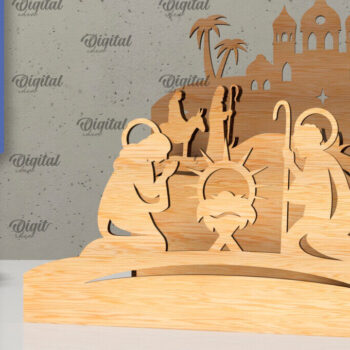Intra απο ξύλο plywood 3mm-4mm πάχος Σχεδιασμός κοπής με λέιζερ 3D σκηνής της Γέννησης Δίασταση 30x20 cm INTRAFABR-107566762 - Image 1