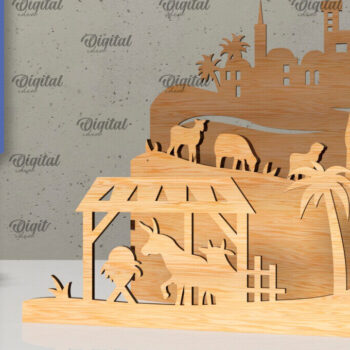 Intra απο ξύλο plywood 3mm-4mm πάχος Σχεδιασμός κοπής με λέιζερ 3D σκηνής της Γέννησης Δίασταση 30x20 cm INTRAFABR-107566832 - Image 1