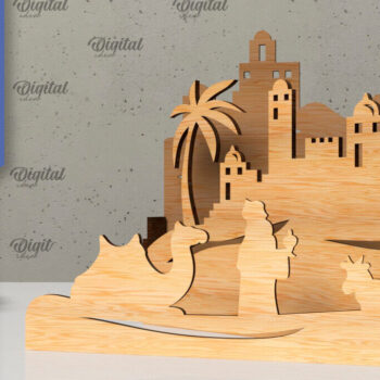 Intra απο ξύλο plywood 3mm-4mm πάχος Σχεδιασμός κοπής με λέιζερ 3D σκηνής της Γέννησης Δίασταση 30x20 cm INTRAFABR-107567142 - Image 1