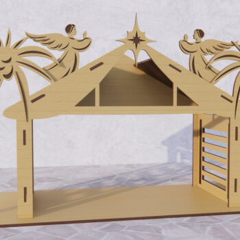 Intra απο ξύλο plywood 3mm-4mm πάχος Τρισδιάστατη δέσμη βάσης γέννησης  Δίασταση 30x20 cm INTRAFABR-80867029 - Image 10