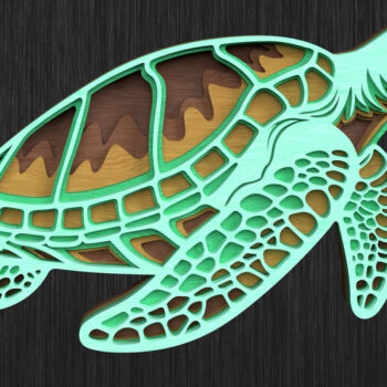 Intra απο ξύλο plywood 3mm-4mm πάχος λέιζερ 3D Ocean Animals Δίασταση 30x20 cm INTRAFABR-119867557 - Image 3