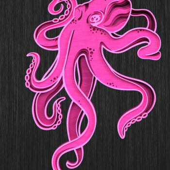 Intra απο ξύλο plywood 3mm-4mm πάχος λέιζερ 3D Ocean Animals Δίασταση 30x20 cm INTRAFABR-119867557 - Image 5