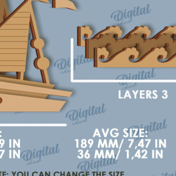 Intra απο ξύλο plywood 3mm-4mm πάχος 3D Ocean Shelf Sitter Δίασταση 30x20 cm INTRAFABR-121598203 - Image 2
