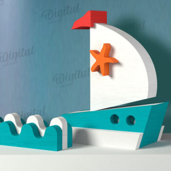 Intra απο ξύλο plywood 3mm-4mm πάχος 3D Ocean Shelf Sitter Δίασταση 30x20 cm INTRAFABR-121598276 - Image 1