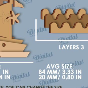Intra απο ξύλο plywood 3mm-4mm πάχος 3D Ocean Shelf Sitter Δίασταση 30x20 cm INTRAFABR-121598276 - Image 2