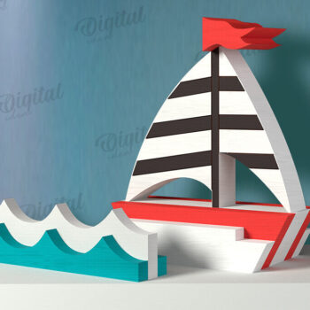 Intra απο ξύλο plywood 3mm-4mm πάχος 3D Ocean Shelf Sitter Δίασταση 30x20 cm INTRAFABR-121598333 - Image 1