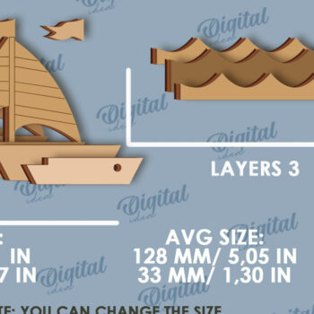 Intra απο ξύλο plywood 3mm-4mm πάχος 3D Ocean Shelf Sitter Δίασταση 30x20 cm INTRAFABR-121598333 - Image 2