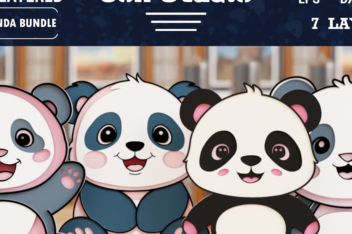 Intra απο ξύλο plywood 3mm-4mm πάχος Τρισδιάστατο Panda Papercut File Bun Δίασταση 1500x1500 cm INTRAFABR-100958537