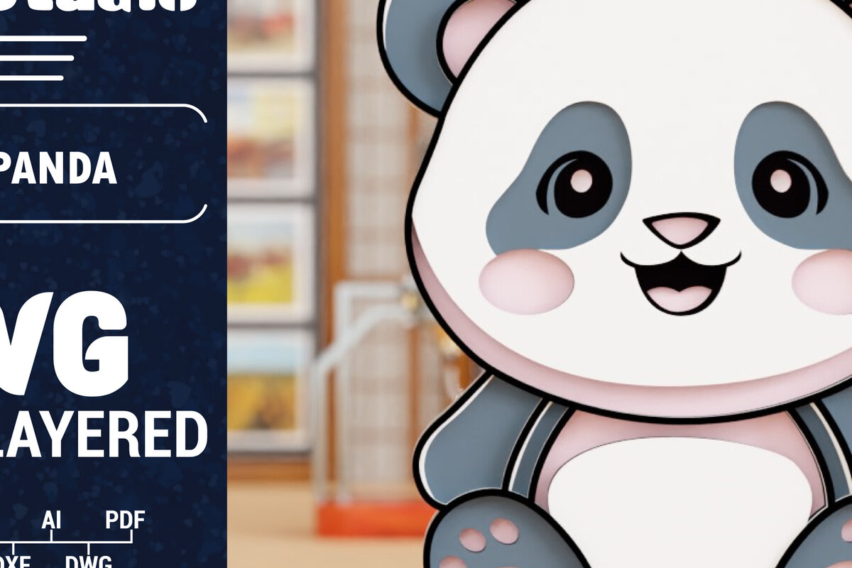 Intra απο ξύλο plywood 3mm-4mm πάχος 3D Panda Cut Papercut με λέιζερ Δίασταση 1500x1500 cm INTRAFABR-100718854 - Image 1