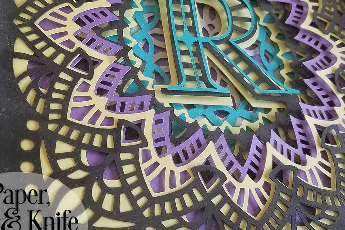 Intra απο ξύλο plywood 3mm-4mm πάχος 3D Papercut Shadowbox Monogram Alphabet Δίασταση 8x8 cm INTRAFABR-16942021 - Image 3