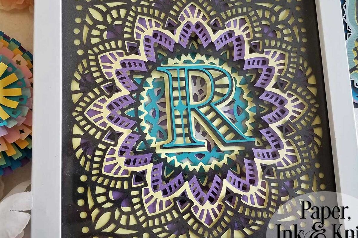 Intra απο ξύλο plywood 3mm-4mm πάχος 3D Papercut Shadowbox Monogram Alphabet Δίασταση 8x8 cm INTRAFABR-16942021 - Image 4