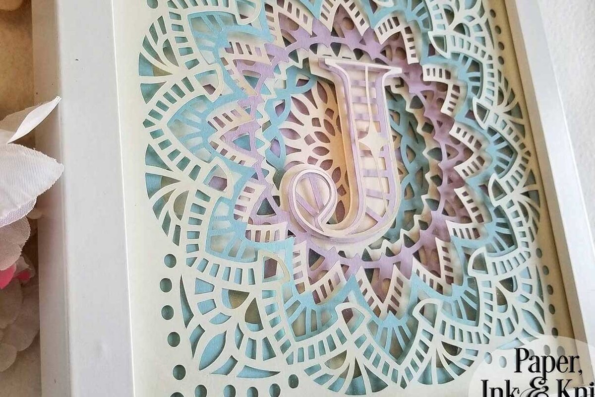 Intra απο ξύλο plywood 3mm-4mm πάχος 3D Papercut Shadowbox Monogram Alphabet Δίασταση 8x8 cm INTRAFABR-16942021 - Image 5