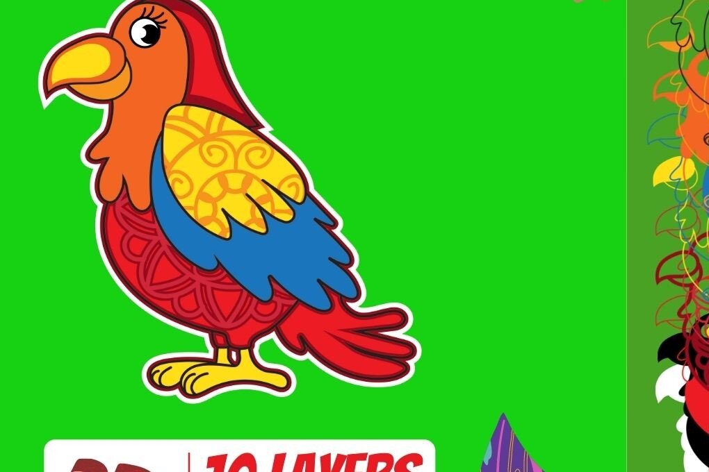 Intra απο ξύλο plywood 3mm-4mm πάχος 3D Parrot Cut Δίασταση 30x20 cm INTRAFABR-17648986