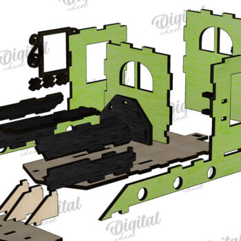 Intra απο ξύλο plywood 3mm-4mm πάχος 3D Patrick's Day Train Cut  Design Δίασταση 30x20 cm INTRAFABR-116139375 - Image 2